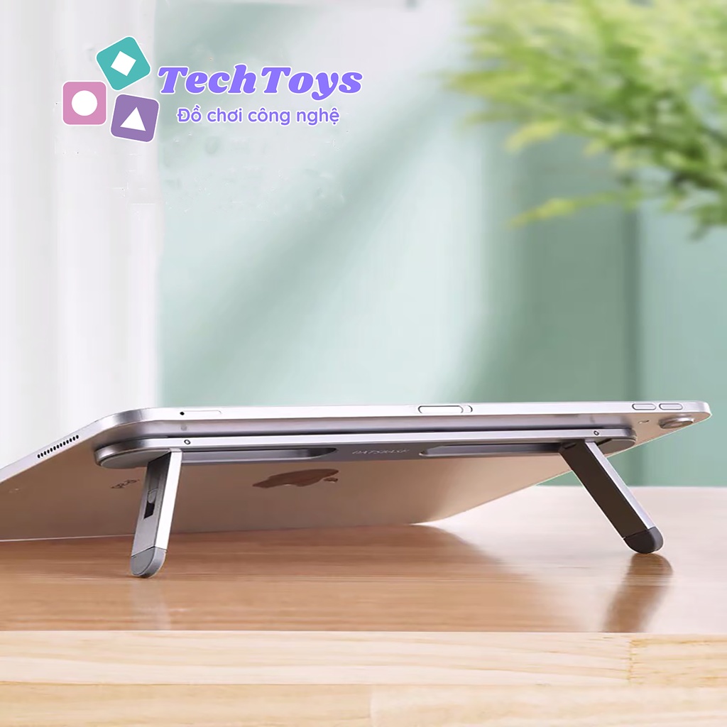 Giá Đỡ dán LAPTOP, MACBOOK, IPAD gấp gọn bằng nhôm điều chỉnh được chiều cao, đế tản nhiệt, kệ để, chân đế cho laptop | BigBuy360 - bigbuy360.vn