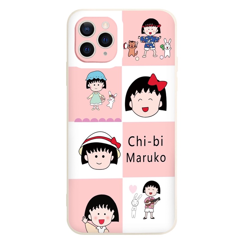 Ốp bảo vệ camera hình bé gái chi-bi maruko cute iPhone 13 Pro Max 12 7 8 Plus Xs Xr 11 Pro Max 6 Plus XR XS X 12pro
