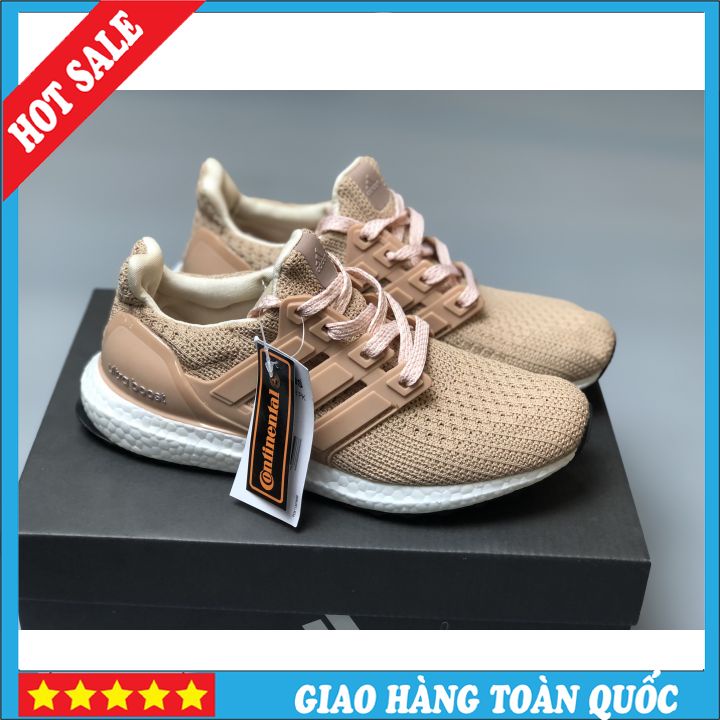 Giày Sneaker Ultraboost hồng đất, Giày thể thao nam nữ Full phụ kiện