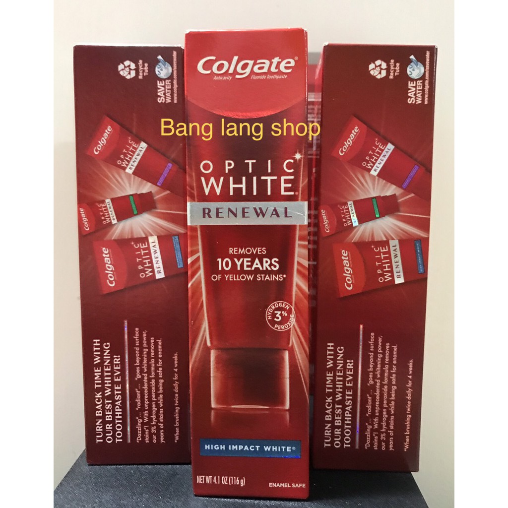 Kem đánh răng Colgate Optic White Renewal  - 116g Mỹ