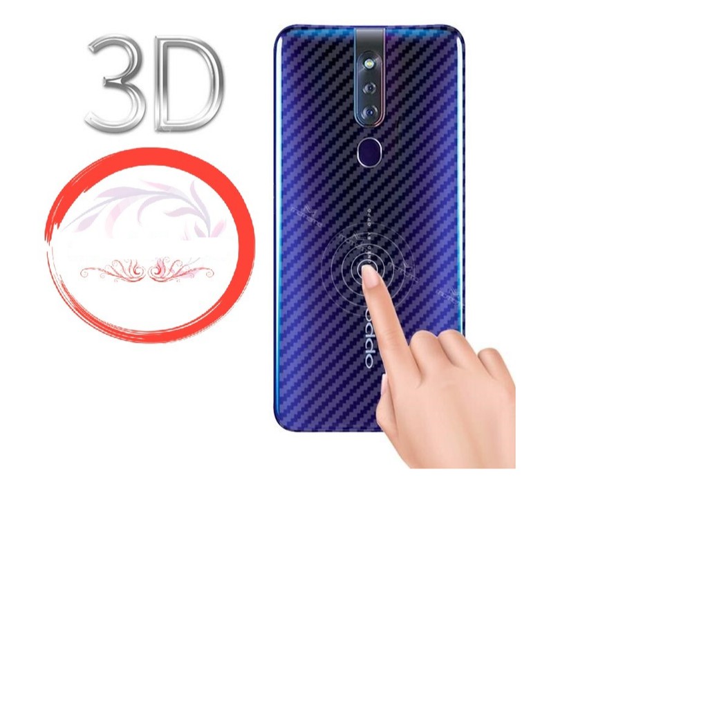 Bộ 3 tấm dán lưng mặt sau vân carbon 3D trong suốt cho điện thoại OPPO F11, OPPO F11 Pro, OPPO A9 2020