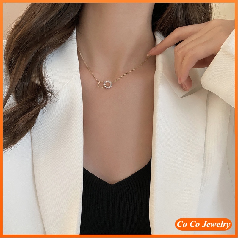 Vòng cổ choker đính ngọc trai thiết kế cổ điển thời trang sang trọng cho nữ