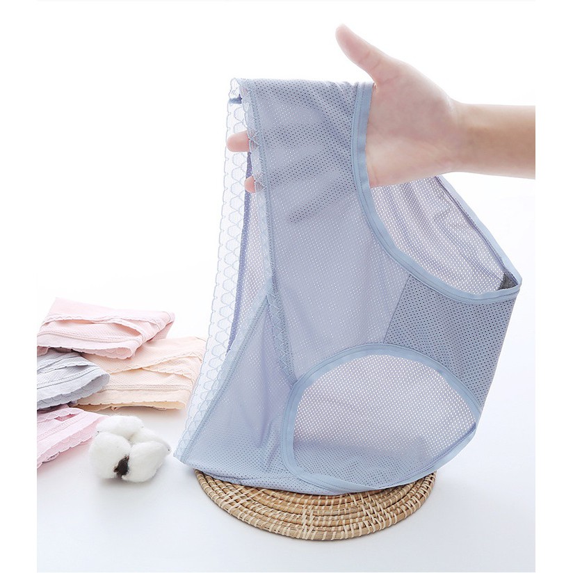 Quần lót bầu ren thông hơi kháng khuẩn Quân chip bầu cạp chéo co dãn mỗi quần 1 túi zip QLB010