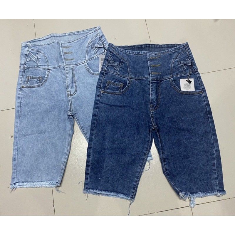 Quần jeans ngố lưng siêu cao 3 cúc