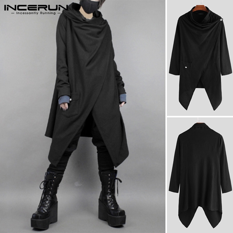 INCERUN Áo khoác cotton phong cách Gothic cá tính cho nam