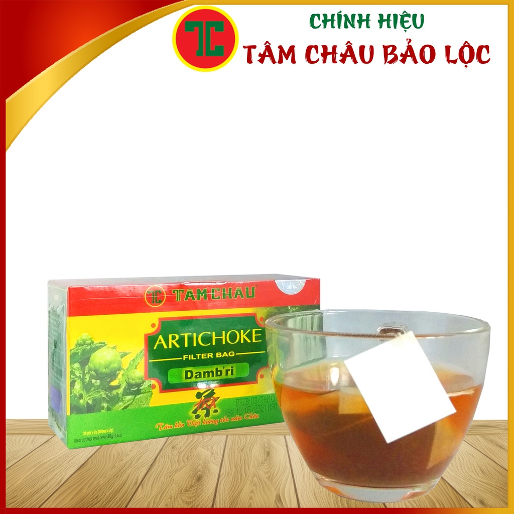 [TÂM CHÂU]Trà Atiso túi lọc phổ thông Hộp 40G (20 túi lọc) - chính hiệu TÂM CHÂU BẢO LỘC