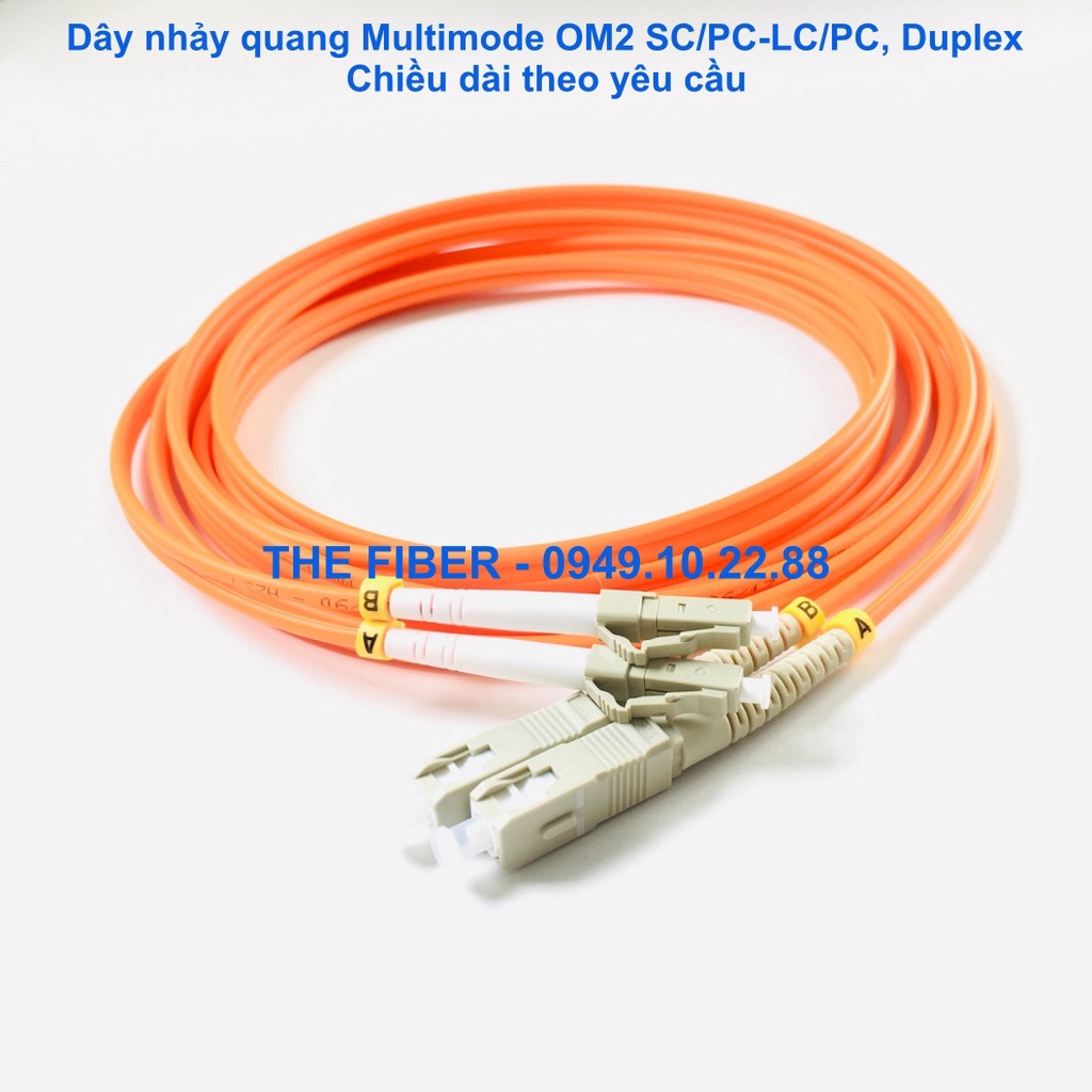 Dây nhảy quang Multimode OM2 SC/PC-LC/PC Duplex - Chiều dài theo yêu cầu
