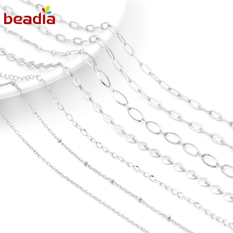 Dây Xích Beadia Bằng Thép Không Gỉ Dùng Làm Trang Sức Tự Làm