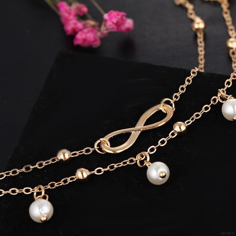 Women New Vintage Silver Color Pearl Anklet Bohemian Fashion beach Beads Ankle | BigBuy360 - bigbuy360.vn