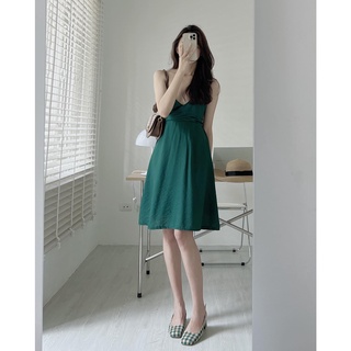 V459 Váy 2s dây chéo nơ lưng Audrey