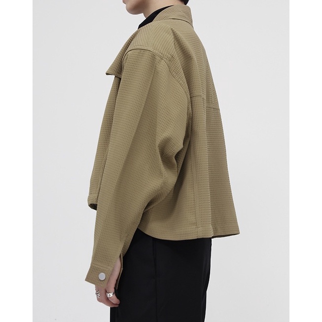 Áo khoác nam nữ ô vuông nhỏ màu nâu