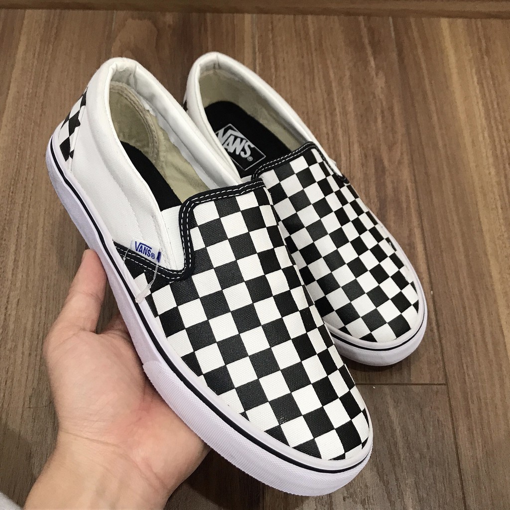 [ Freeship - Xả Kho ] Giày slipon caro, Giày thể thao checker board, Giày van lười nam nữ
