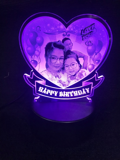 Đèn Led 3d đổi 16 màu khắc hình ảnh theo yêu cầu