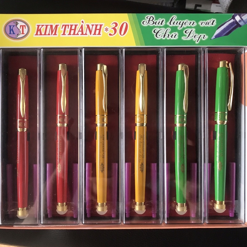 Bút máy Kim Thành 30 mới kèm đầu tẩy và 2 ống mực xoá được