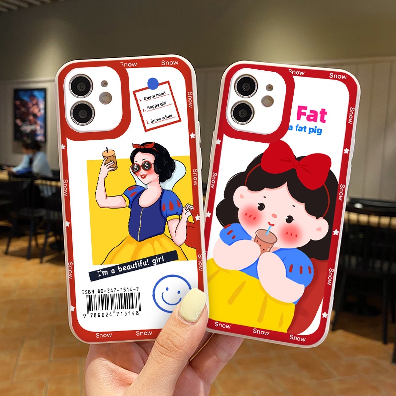 Ốp iphone - Ốp lưng iphone cạnh vuông viền camera Công chúa trà sữa dành cho ip 6 đến 14promax - ng003
