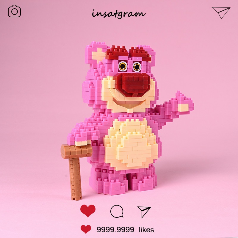 Gấu dâu lotso Bộ Đồ Chơi Xếp Hình Mini Hình Gấu Dâu Tây M1015 Dành Cho Bé