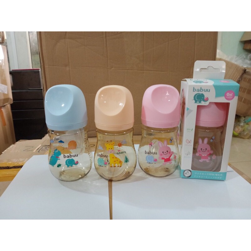 Bình sữa Babuu PPSU 90ml/210ml/270ml tặng kèm núm