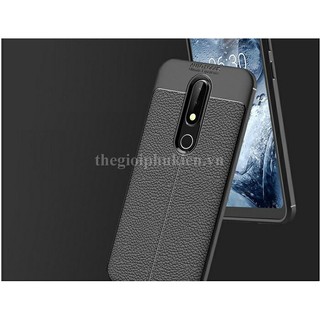 Ốp lưng dẻo cho nokia 6.1 plus/ x6 vân giả da auto focus / giá rẻ