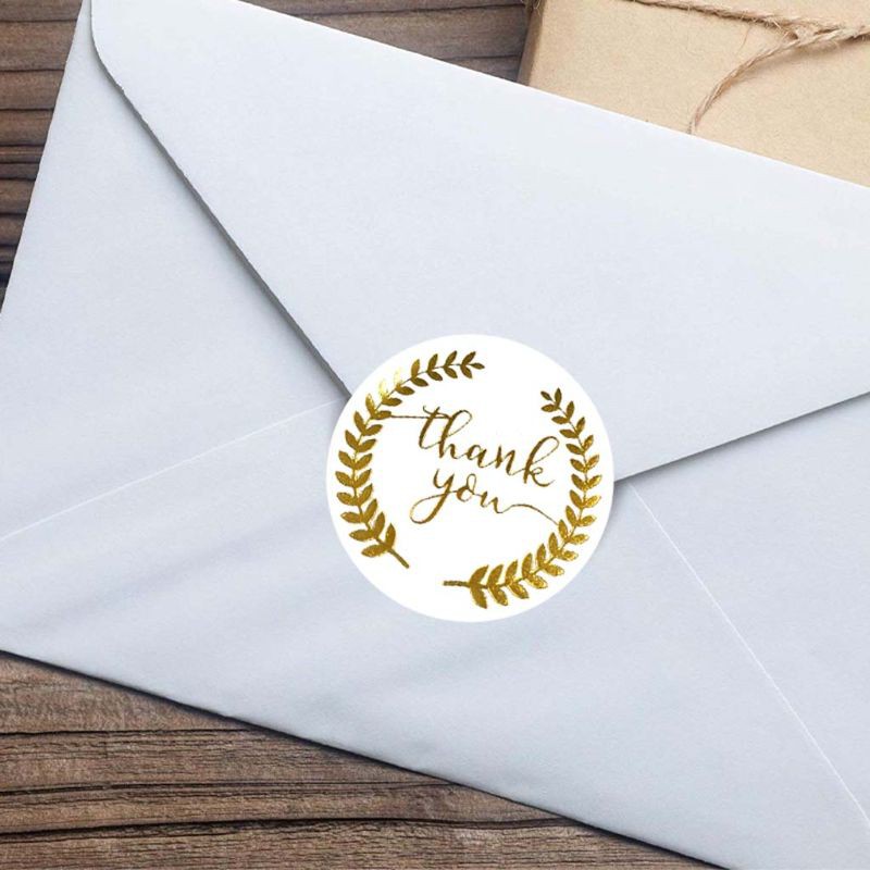 Cuộn 500 Hình Dán Họa Tiết Chữ Thank You Trang Trí Đa Năng