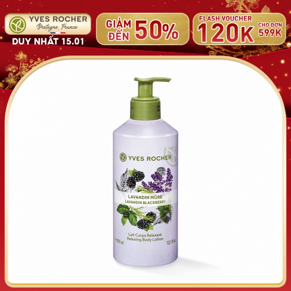 Sữa Dưỡng Thể Yves Rocher Relaxing Body Lotion Lavandin Blackberry 390ml | BigBuy360 - bigbuy360.vn