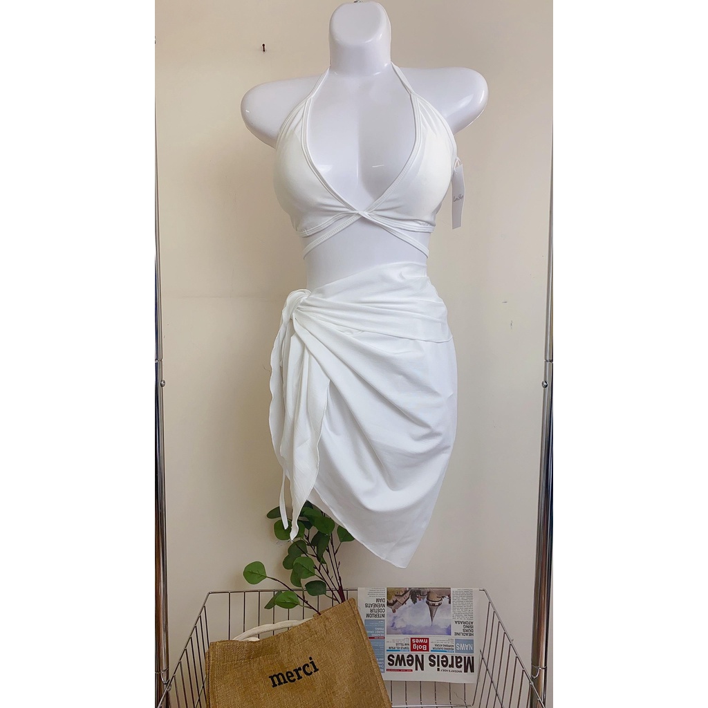 Bikini 3 mảnh KAMI kèm khăn quấn bản to 3 màu hottrend