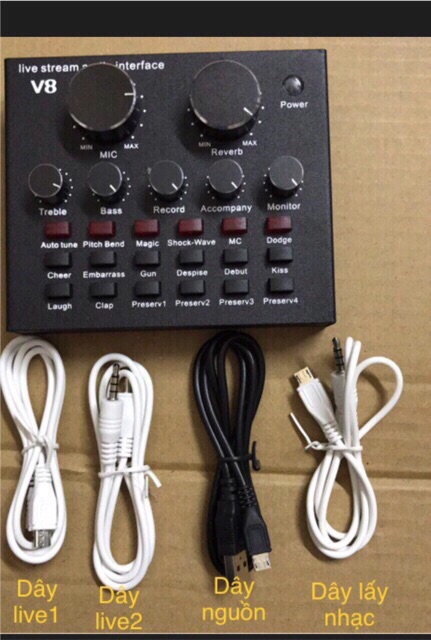 Combo soundcard v8 mic BM800 tăng tai nghe