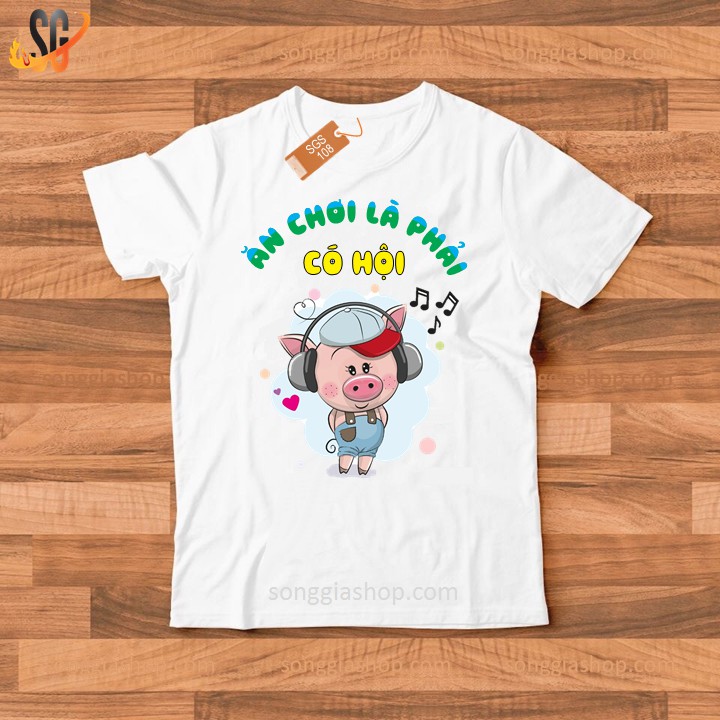 Áo thun hội nhóm Ăn chơi là phải có hội form unisex phông màu trắng thun cotton mềm mịn SGS108 | SG
