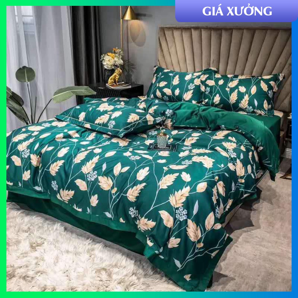 Bộ chăn ga gối chất LỤA TENCEL Hàn Quốc loại 1 (chăn trần bông)