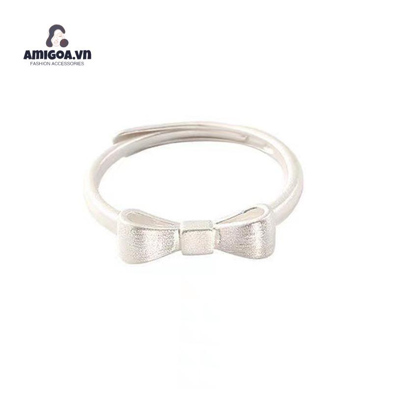 ✨✨Nhẫn Đeo Ngón Tay Kiểu Hở Hình Nơ Bằng Kim Loại Phong Cách Mới 2022 Thiết Kế Đơn Giản Độc Đáo Cho Nữ