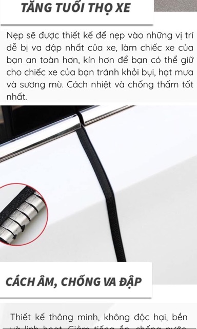 Nẹp caosu viền cửa chống va đập ,cách âm (1 cuộn 5m)