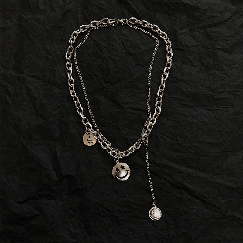 Vòng Cổ Gắn Mặt Hình Mặt Cười Ngộ Nghĩnh Phong Cách Hip-Hop