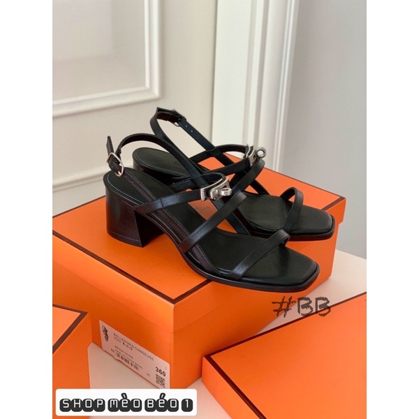 Sandal hm quai ngang gót trụ fullbox