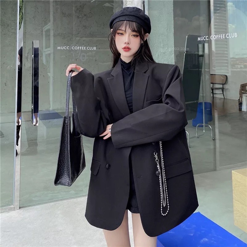 áo khoác blazer vest nam nữ t-a-n phong cách hàn quốc cao cấp -AV07- tặng  kèm phụ kiện màu đen