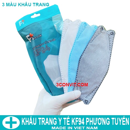 Túi 10 chiếc Khẩu trang 4 lớp 4D tiêu chuẩn KF94 Phương Tuyến