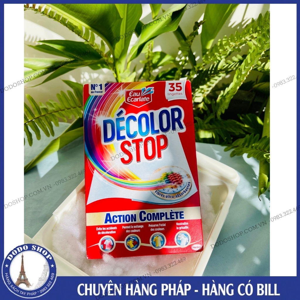 Giấy giặt Dcolor stop chống phai màu quần ao, quần áo ko bị ngả màu cháo lòng