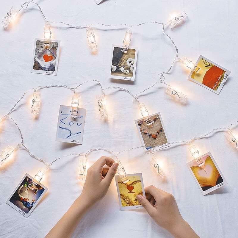 Dây đèn led 10 kẹp ảnh trang trí lễ tết, sinh nhật, nhà cửa ,phòng ngủ