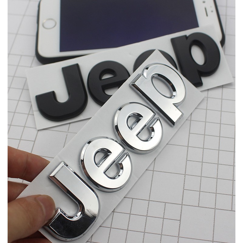Miếng dán chữ Jeep bằng kim loại trang trí xe hơi