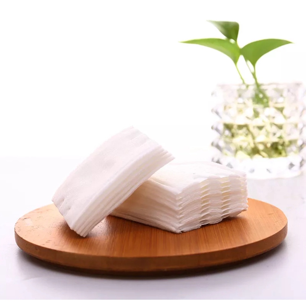 Bông tẩy trang con Mèo 222 miếng Cotton Pads & Miniso 180 miếng không bị xù lông