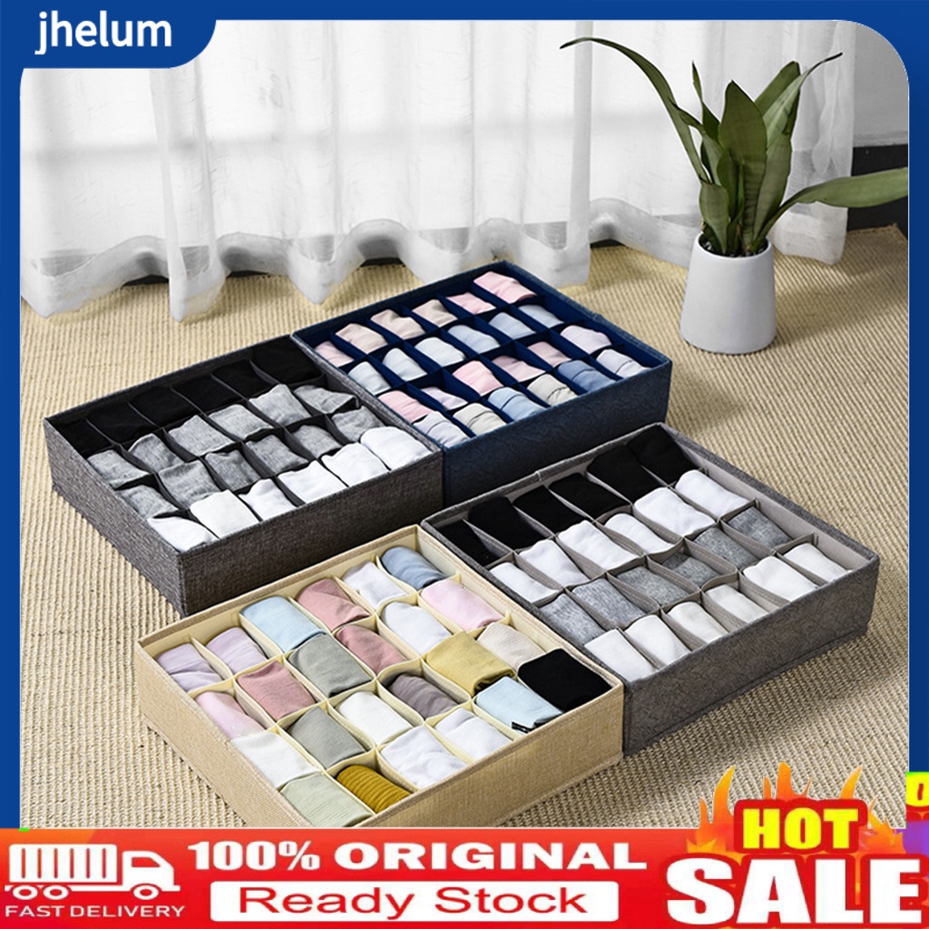 1 Túi Đựng Đồ Lót Bằng Vải Không Dệt Chống Sốc Chia 24 Ngăn Tiết Kiệm Không Gian