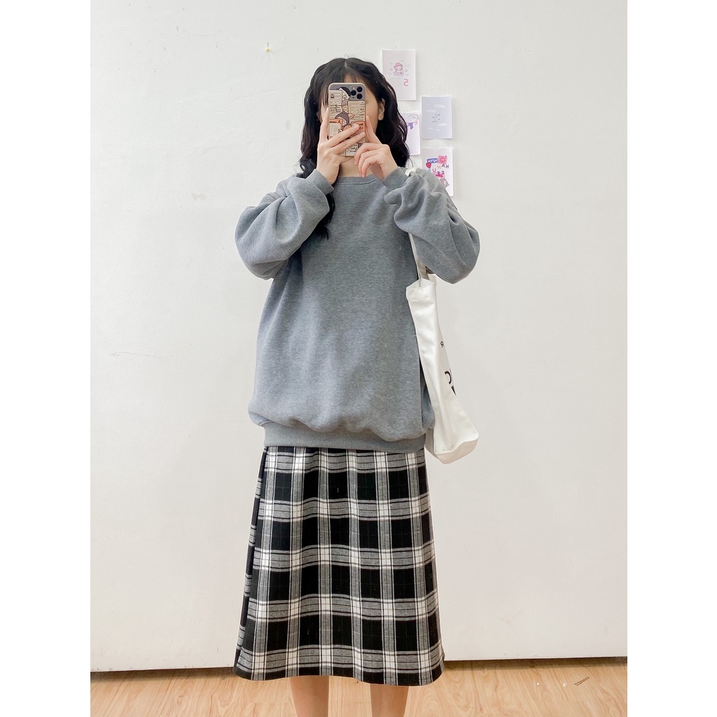 [HÀNG CÓ SẴN] Áo nỉ oversize May Boutique áo nỉ dài tay trơn màu basic ABS21H_110.001 | BigBuy360 - bigbuy360.vn