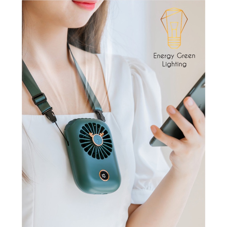 Quạt Đeo Cổ Thời Trang Cao Cấp Energy Green Lighting RPH-F20 - Dây Đeo Tiện Lợi - Bảo Hành 12 Tháng