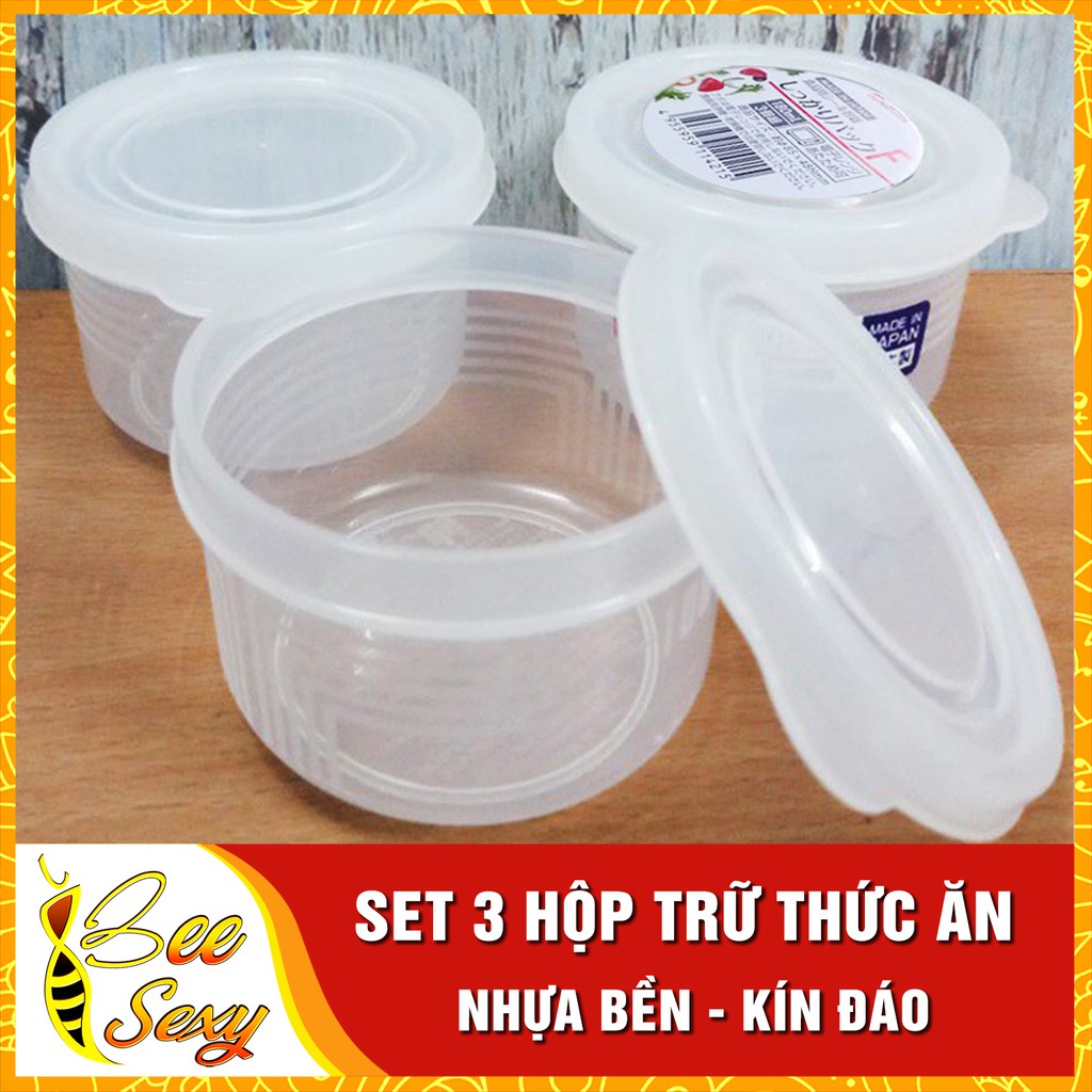 Set 3 Hộp Trữ Thức Ăn Tròn Nakaya Nhật Bản 180ml - Hàng Nhật