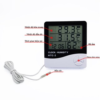 Đồng Hồ Thời Gian, Đo Nhiệt Độ Độ Ẩm HTC-2