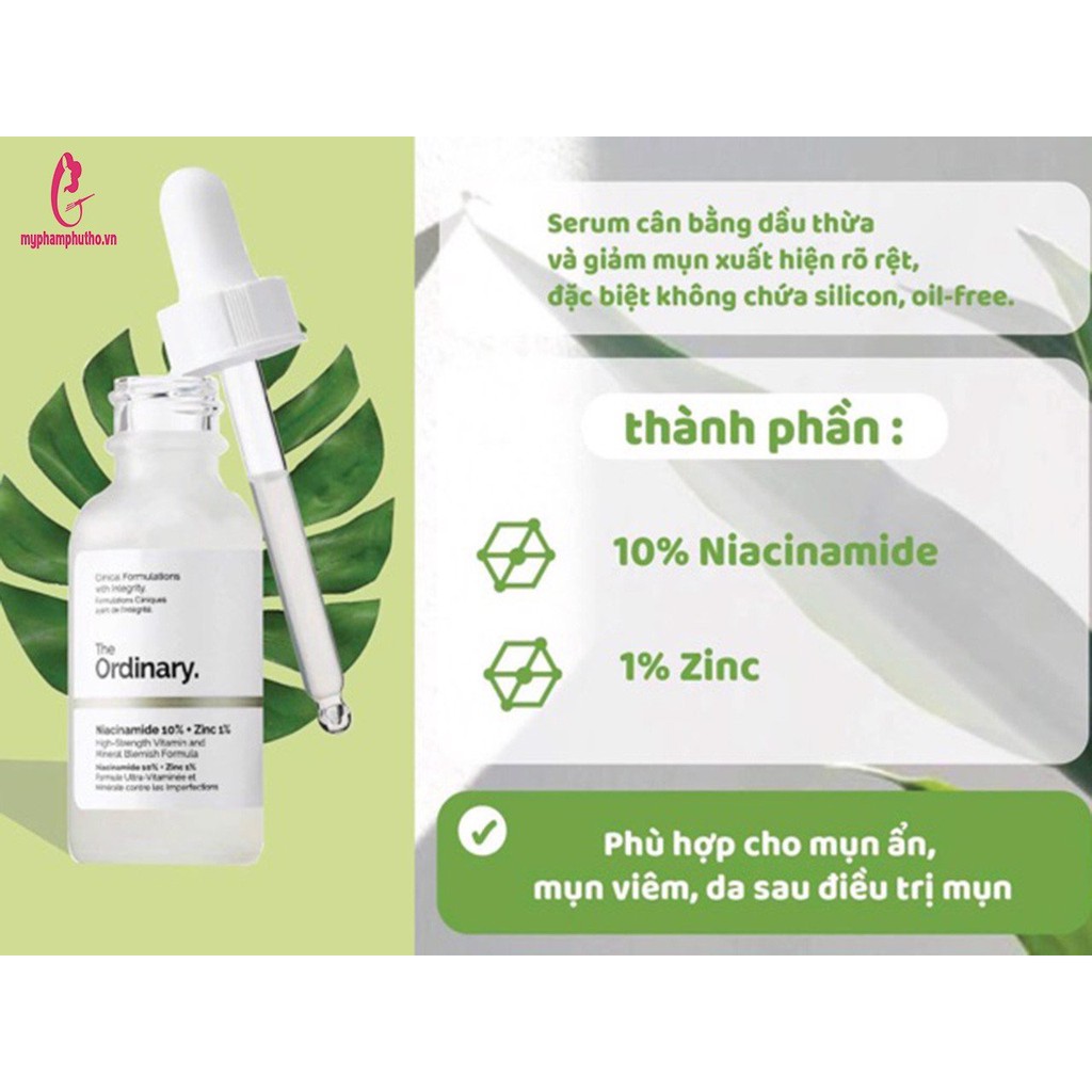 Tinh chất giảm mụnThe Ordinary Niacinamide 10% + Zinc 1%