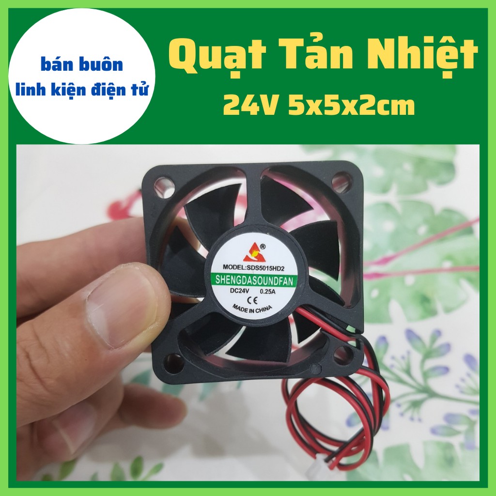 Quạt tản nhiệt 24v 5cm, 5x5x2cm, quạt dc 24v 5cm