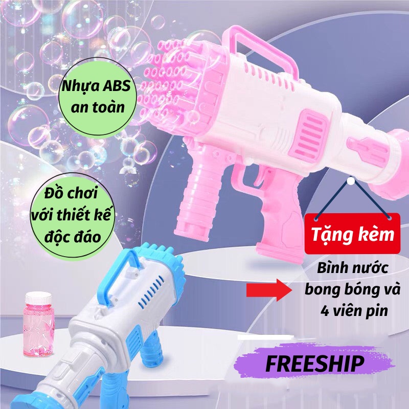 Súng Bắn Bong Bóng 36 Nòng Có Tặng Kèm Pin Đồ Chơi Cho Bé Siêu Độc Đáo KHO GIA DỤNG TRẦN PHÚ