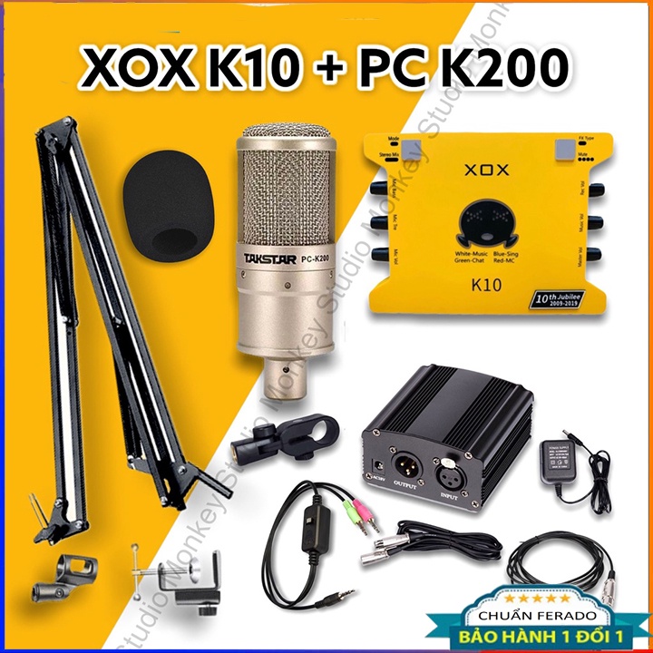 Bộ Thu Âm Livestream Soundcard XOX K10 2020 &amp; Mic TAKSTAR PC K200