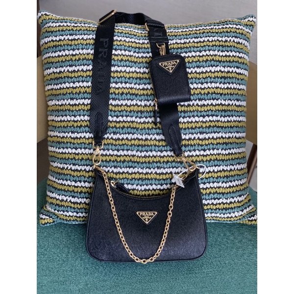 Túi chéo nữ PRa.da Multi sz mini 22cm da xước chuẩn phom cực đẹp