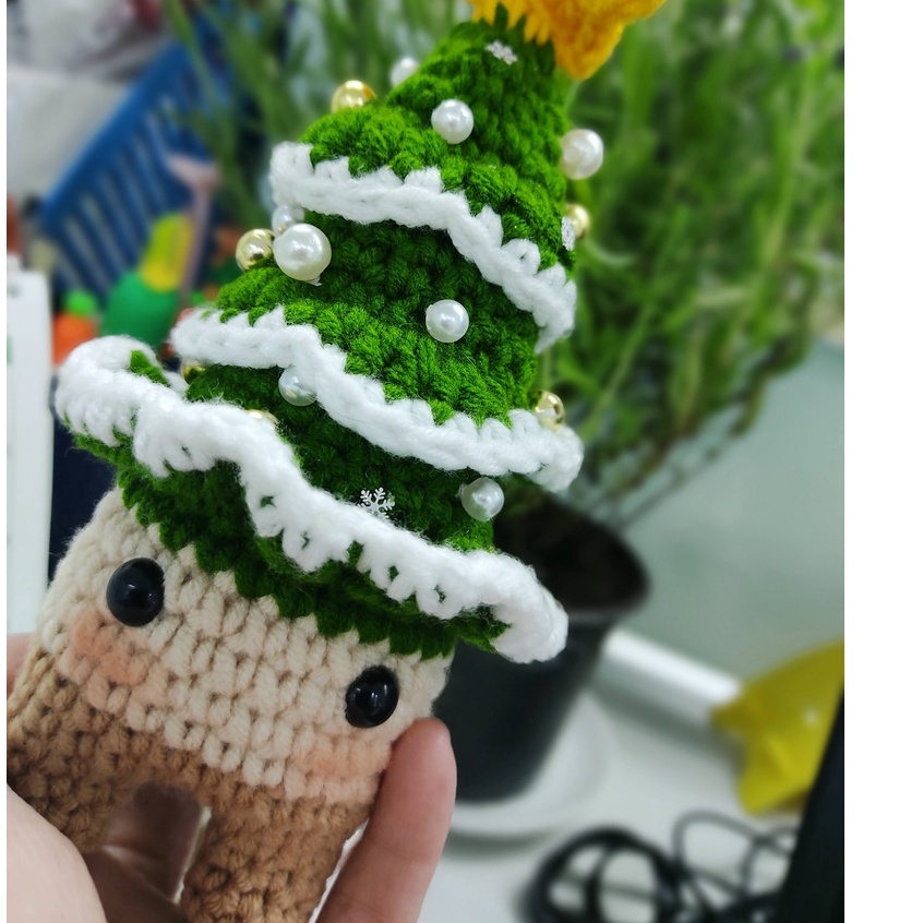 Cây thông noel bằng len handmade