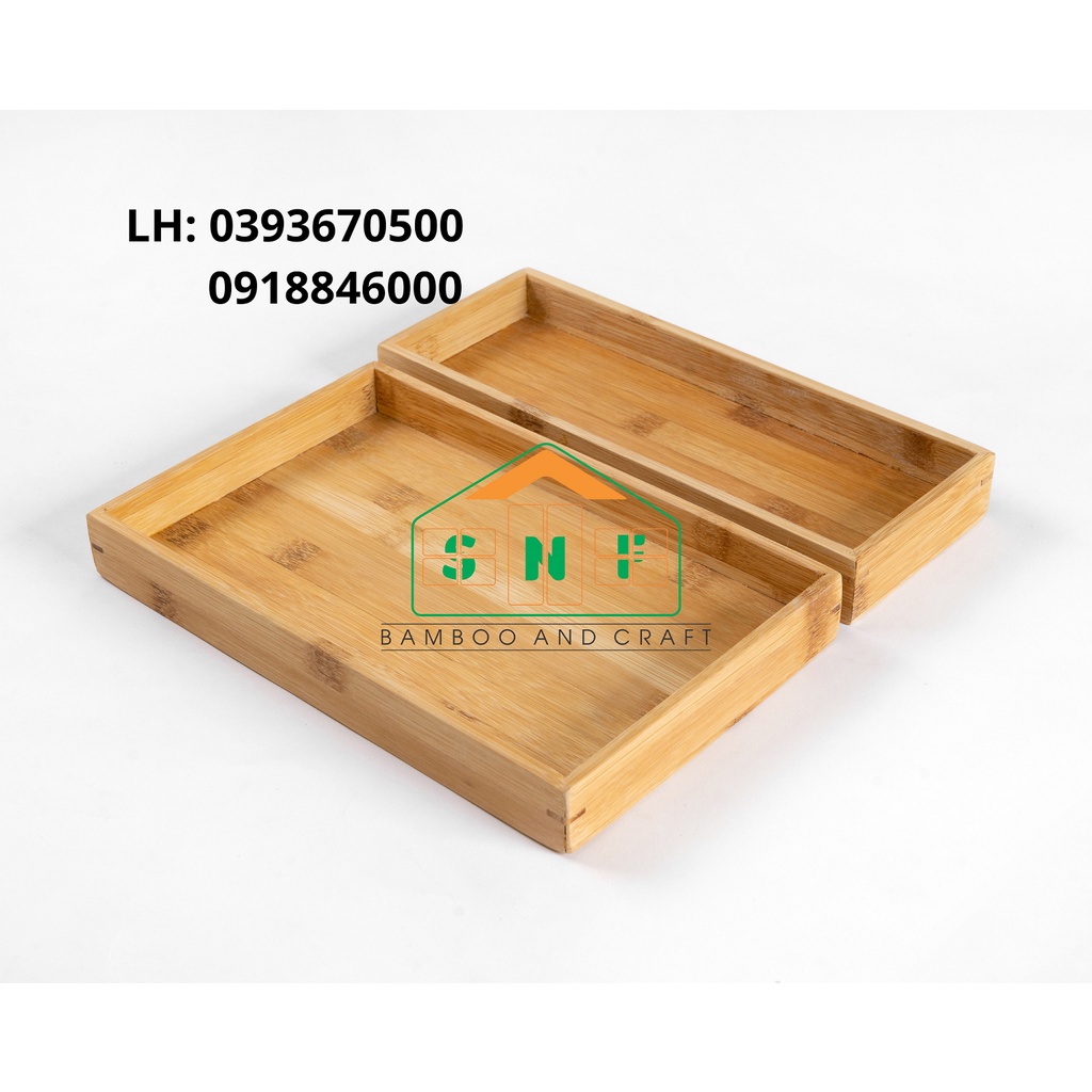 Khay Đựng Gia Vị Bằng Gỗ Tre Hình Chữ Nhật Cao Cấp, Sang Trọng- SNF Bamboo and Craft